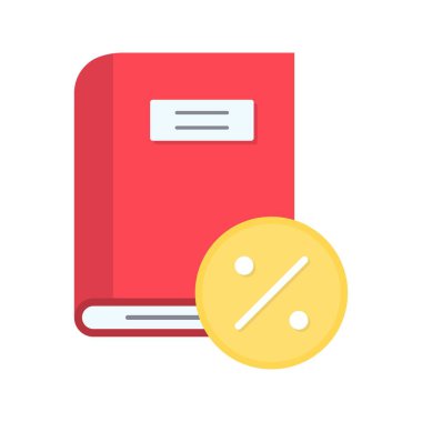 Kitap İndirimi Simgesi resmi. Mobil uygulama için uygun.