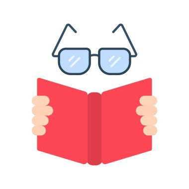 Kitap Okuma Simgesi resmi. Mobil uygulama için uygun.