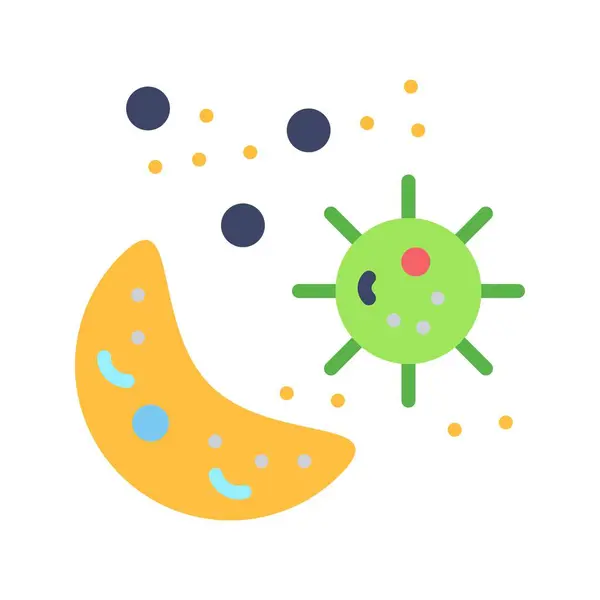 Bacterias Icono Imagen Adecuado Para Aplicaciones Móviles — Archivo Imágenes Vectoriales