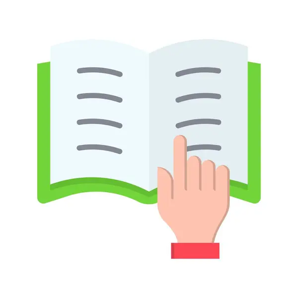 Book Finger Icon Obraz Nadaje Się Aplikacji Mobilnej — Wektor stockowy