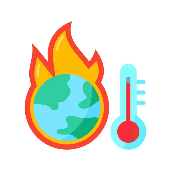 Imagen Del Icono Del Calentamiento Global Adecuado Para Aplicaciones Móviles — Vector de stock