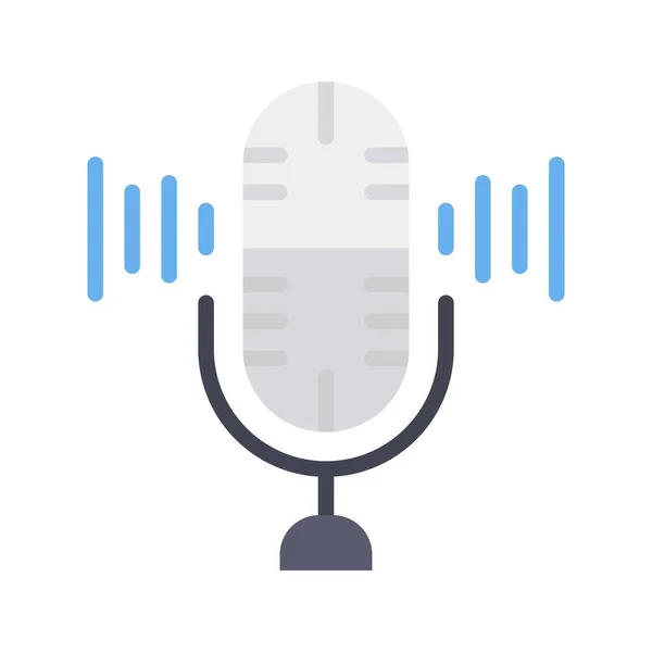 Mikrofon Simgesi Resmi Mobil Uygulama Için Uygun — Stok Vektör