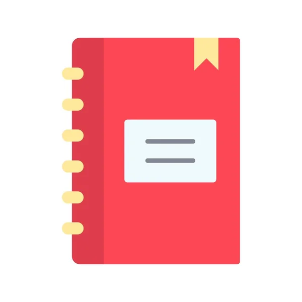 Cuaderno Icono Imagen Adecuado Para Aplicaciones Móviles — Vector de stock