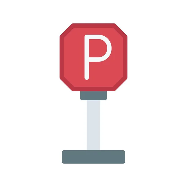 Estacionamiento Icono Imagen Adecuado Para Aplicaciones Móviles — Vector de stock