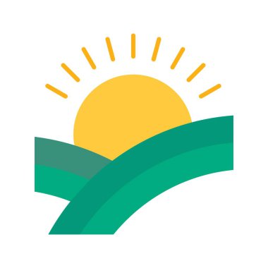 Gün doğumu simgesi resmi. Mobil uygulama için uygun.