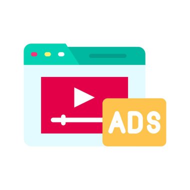 Video Reklam simgesi resmi. Mobil uygulama için uygun.