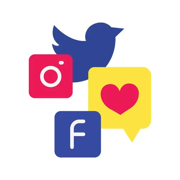Ikonbilden Sociala Medier Lämplig För Mobil Applikation — Stock vektor