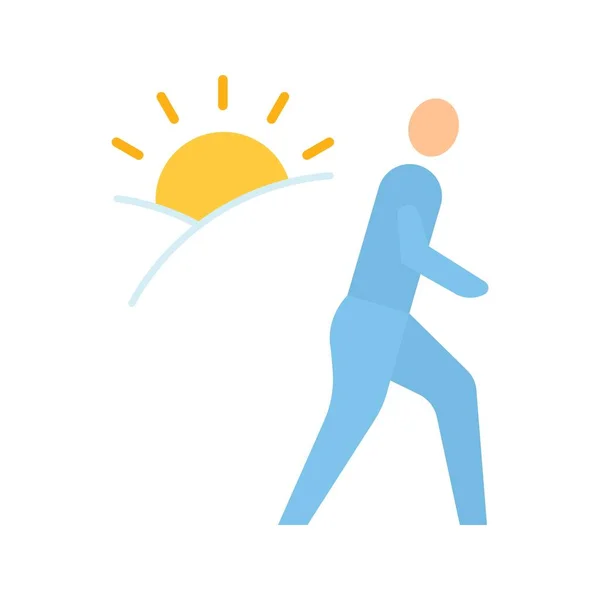 Sunrise Walk Simgesi Mobil Uygulama Için Uygun — Stok Vektör