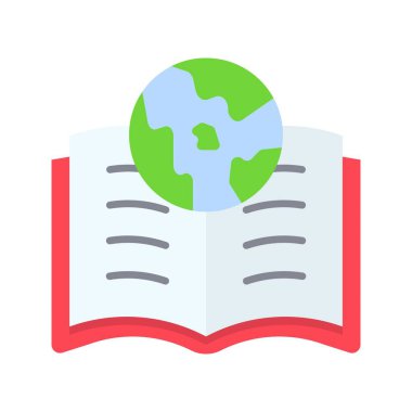 Dünya Kitap Günü ikonu resmi. Mobil uygulama için uygun.