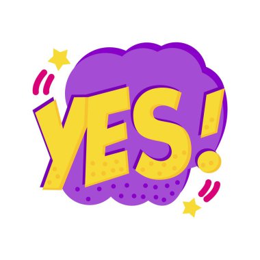 Evet Kabarcık simgesi resmi. Mobil uygulama için uygun.