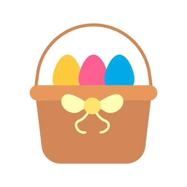 Decorated Eggs Basket Icon Image Suitable Mobile Application — Stock Vector