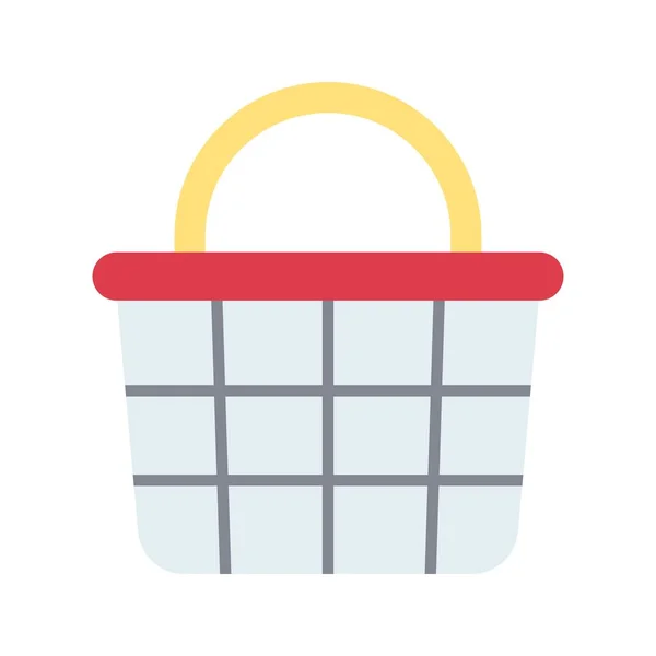 Shopping Basket Icona Immagine Adatto Applicazioni Mobili — Vettoriale Stock
