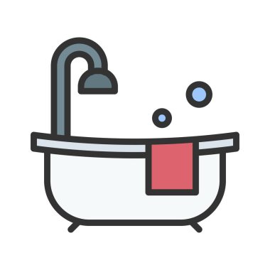 Banyo Küveti Simgesi resmi. Mobil uygulama için uygun.