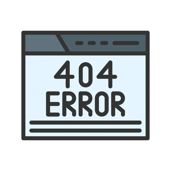 404 Errore Icona Immagine Adatto Applicazioni Mobili — Vettoriale Stock
