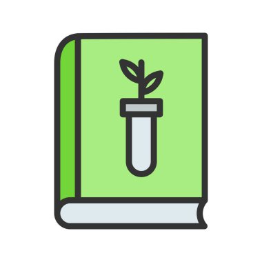 Biyoloji kitabı simgesi resmi. Mobil uygulama için uygun.