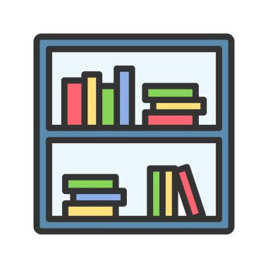 Kitap Rafları Simgesi resmi. Mobil uygulama için uygun.