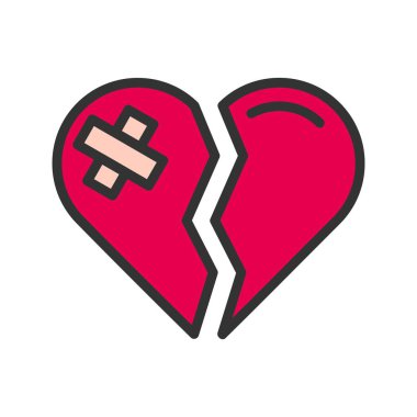 Kırık Kalp Simgesi görüntüsü. Mobil uygulama için uygun.