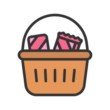 Sepet Simgesi şeklinde çikolatalar. Mobil uygulama için uygun.