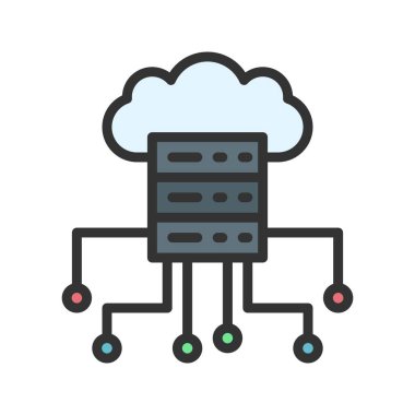 Bulut Hesaplama Simgesi resmi. Mobil uygulama için uygun.
