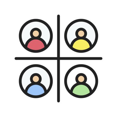 Şirket Simgeyle Buluşma görüntüsü. Mobil uygulama için uygun.