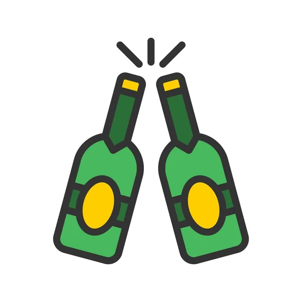 Icono Botella Cerveza Imagen Adecuado Para Aplicaciones Móviles — Vector de stock