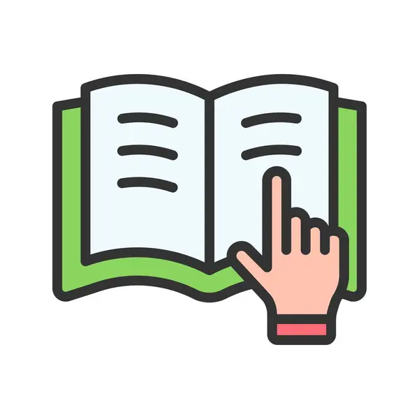 Book Finger Icon Obraz Nadaje Się Aplikacji Mobilnej — Wektor stockowy