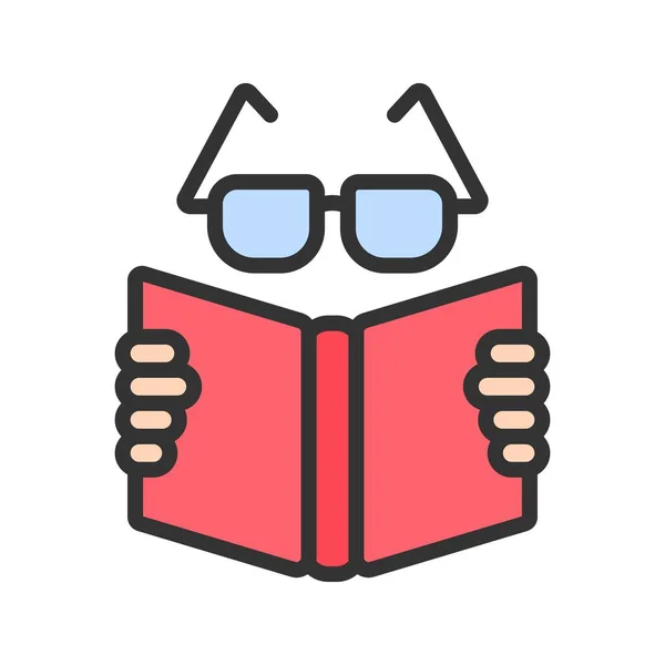 Obrázek Ikony Čtení Knihy Vhodné Pro Mobilní Aplikace — Stockový vektor