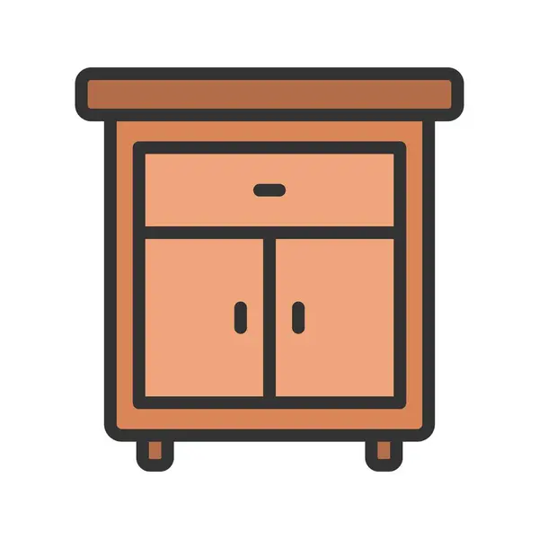 Cabinet Drawer Icon Image Suitable Mobile Application — Stock Vector