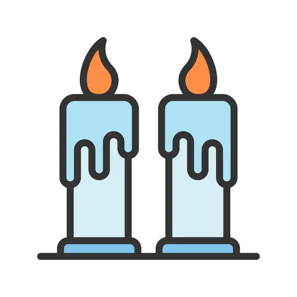 Kerzen Symbolbild Für Den Mobilen Einsatz Geeignet — Stockvektor