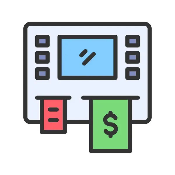 Geldautomaten Symbolbild Für Den Mobilen Einsatz Geeignet — Stockvektor