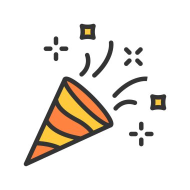 Confetti Cannon Simgesi resmi. Mobil uygulama için uygun.