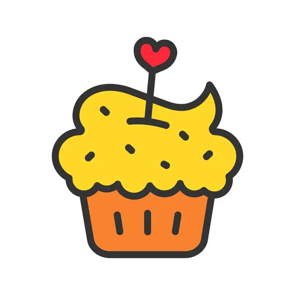 Cupcake Icon Image Vhodné Pro Mobilní Aplikace — Stockový vektor