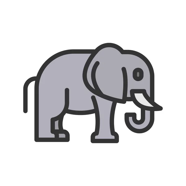 大象图标图像 适用于移动应用 矢量图形