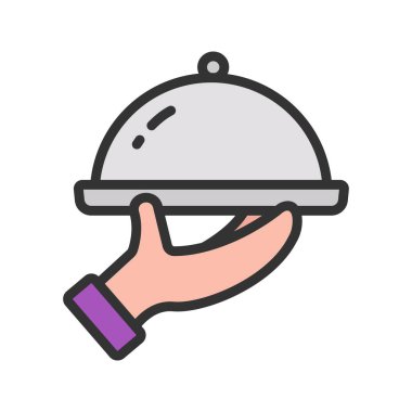 Yemek tepsisi simgesi resmi. Mobil uygulama için uygun.