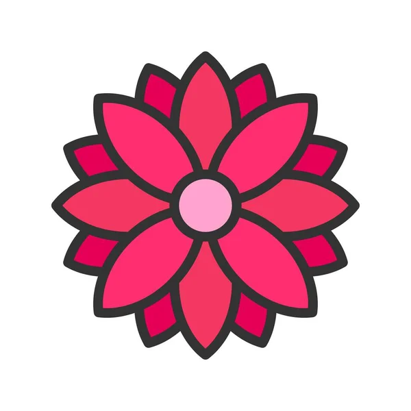 Образ Цветочной Иконы Подходит Мобильных Приложений — стоковый вектор