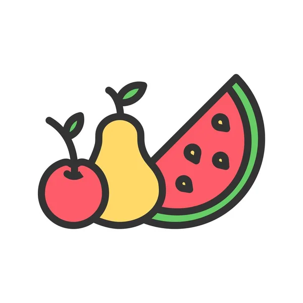 Früchte Symbolbild Für Den Mobilen Einsatz Geeignet — Stockvektor