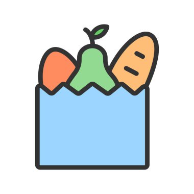 Market Torbası Simgesi resmi. Mobil uygulama için uygun.