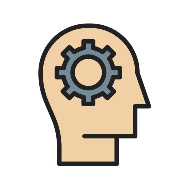 İnsan beyni simgesi görüntüsü. Mobil uygulama için uygun.