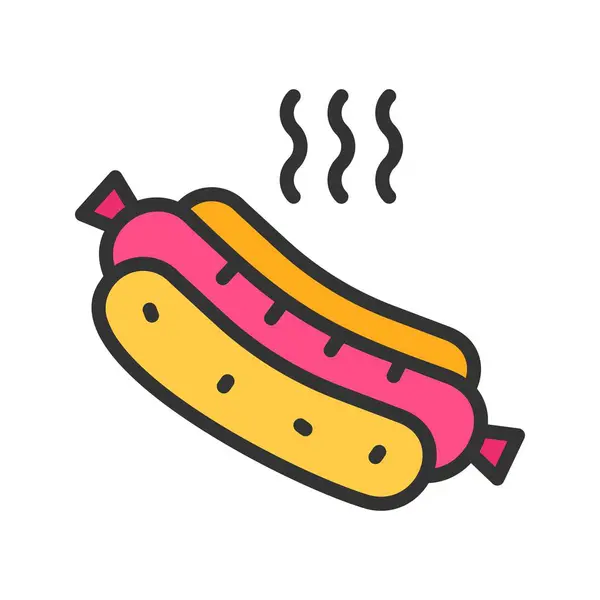 Obraz Ikony Hot Doga Nadaje Się Aplikacji Mobilnej — Wektor stockowy