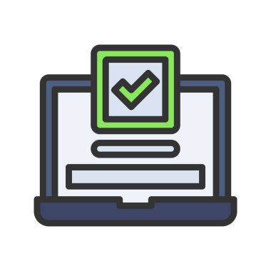 Laptop Onaylanmış Simge resmi. Mobil uygulama için uygun.