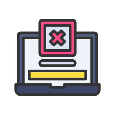 Laptop Reddedilmiş Simge resmi. Mobil uygulama için uygun.