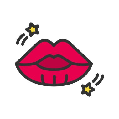 Dudak Simgesi resmi. Mobil uygulama için uygun.