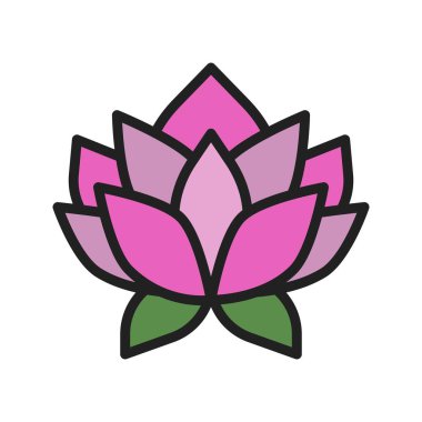 Lotus Çiçeği Simgesi resmi. Mobil uygulama için uygun.
