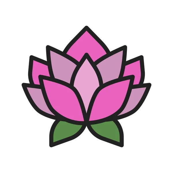 Ikona Kwiatu Lotosu Nadaje Się Aplikacji Mobilnej — Wektor stockowy