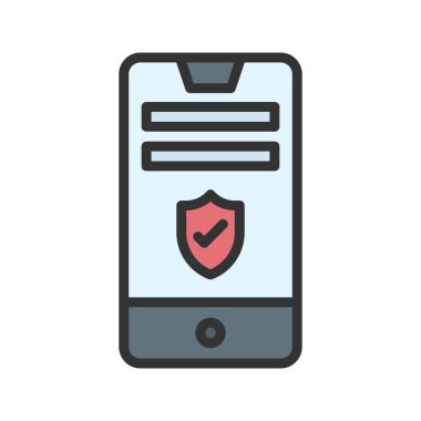 Mobil Güvenlik Simgesi görüntüsü. Mobil uygulama için uygun.