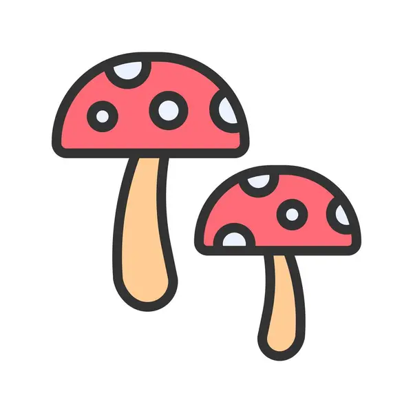 蘑菇图标图像 适用于移动应用 — 图库矢量图片