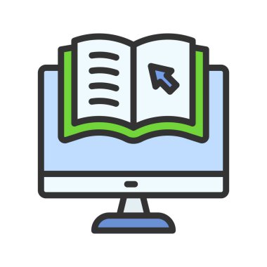 Çevrimiçi Öğretim Simgesi resmi. Mobil uygulama için uygun.