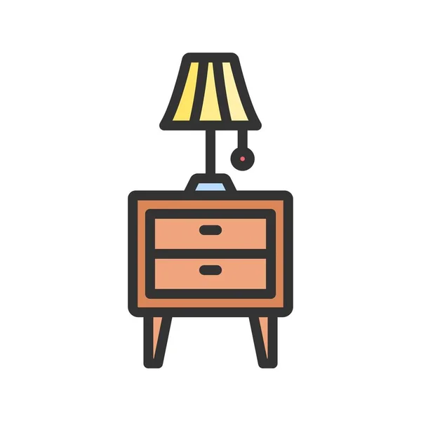 Night Stand Icon Image Suitable Mobile Application — Stock Vector