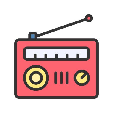 Radyo Simgesi görüntüsü. Mobil uygulama için uygun.