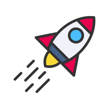 Roket Simgesi görüntüsü. Mobil uygulama için uygun.